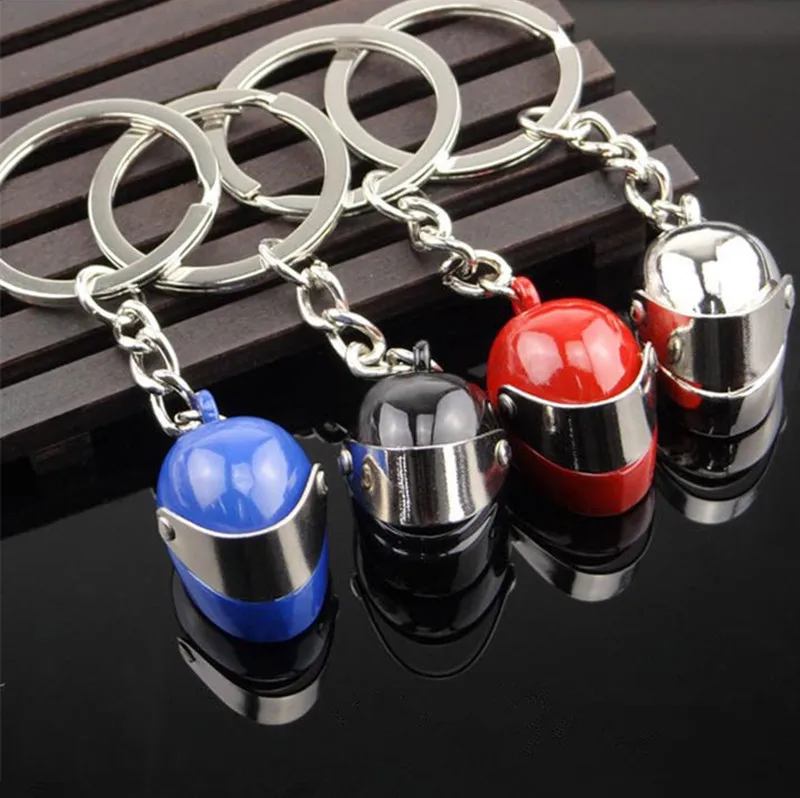 1PC New Creative Motorcycle Helmet Keychain Metal Hat Key Chain Punk