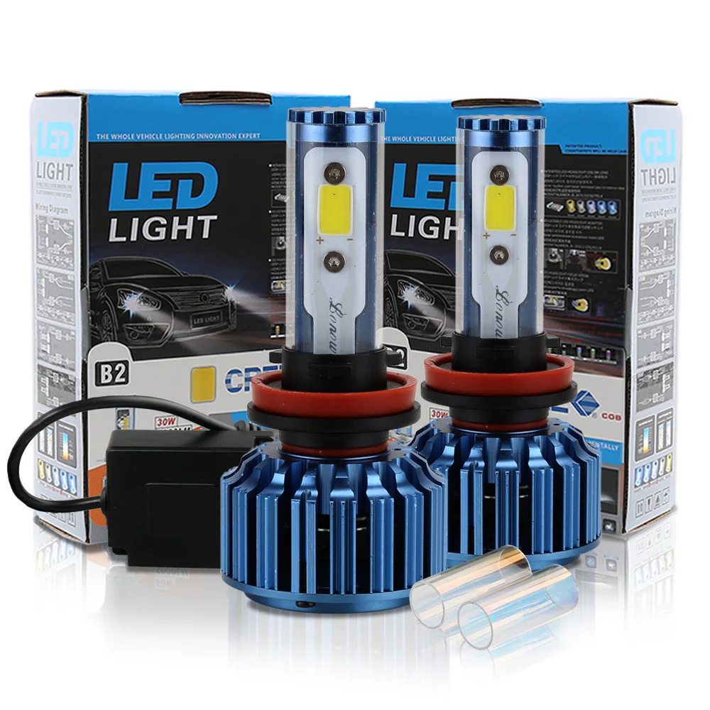 

Conquer 60W High beam LED High Power H11 High Low Beam Car Led Headlight Kit Auto Hi/lo Bulbs Replacement Canbus Headlamp
