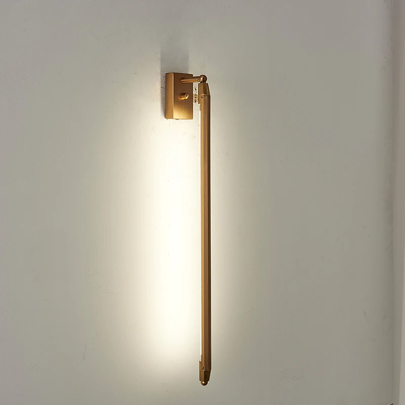 

American Simple Rotation Adjustable Led Wall Lamp Bedroom Bedside Golden Decoration Wall Lamp Originality Mirror Light Fixtures