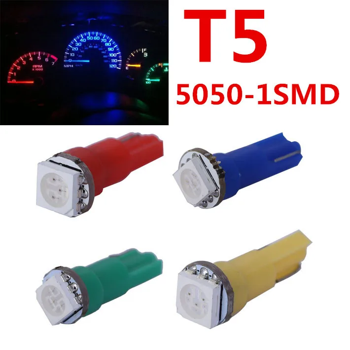 

10X LED T5 5050 SMD 1 Dashboard Gauge Wedge Car Led Auto Light Lamp xenon for ford focus 2 T5 car styling parking