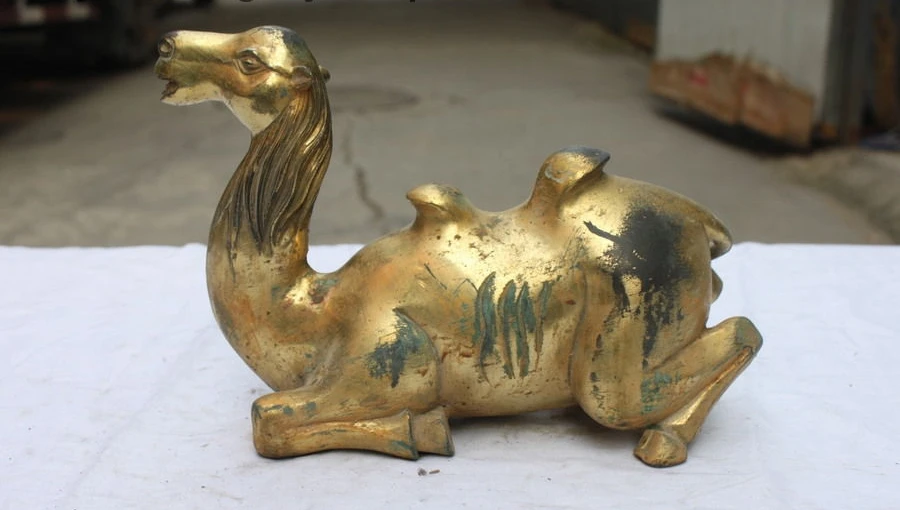 

Chinese Feng Shui Bronze Copper Camel Desert Llama Statue beast Sculpture