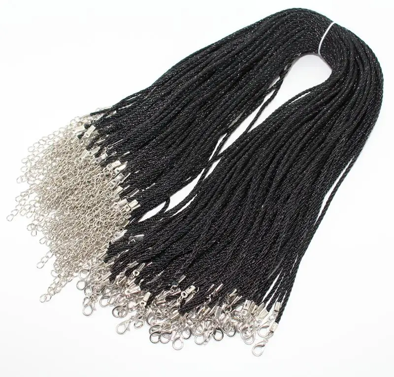 20pcs/lot 2mm Black Color 18&quot Nylon Cord Necklace Materials To Make Necklaces Colares Cuerda Accessories Diy Jewelry Fittings |