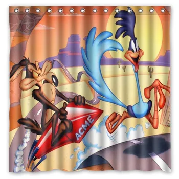 

Roadrunner Printed Bath Shower Curtains Waterproof Polyester Fabric Curtain For The Bathroom with 12 Hooks