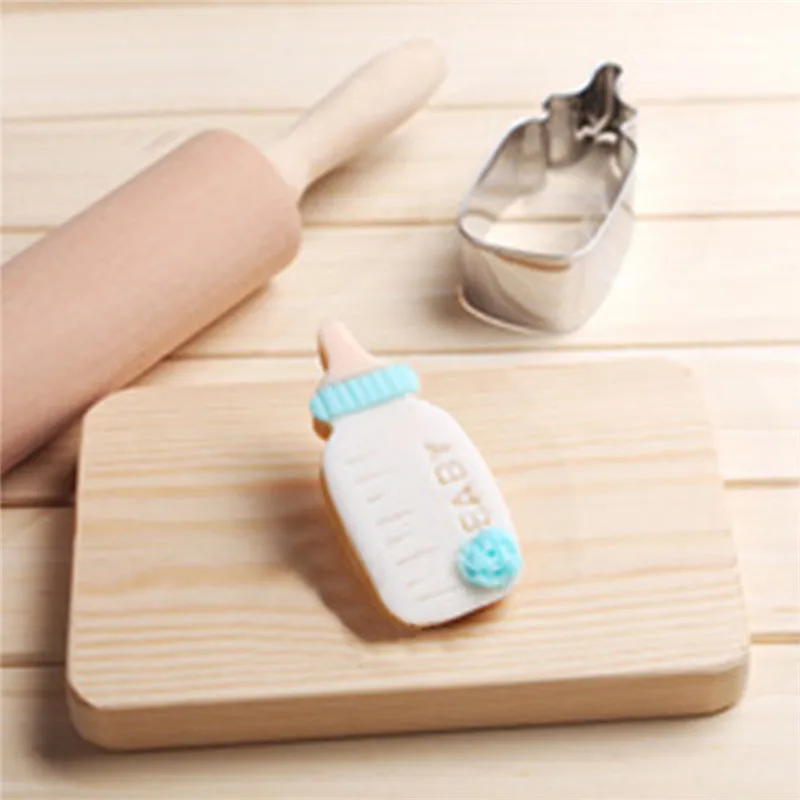 

Baby Bottles Shaped Cookie Cutter Set Stainless Steel Biscuits Mold Fondant Cupcake Cake Decorating Tools