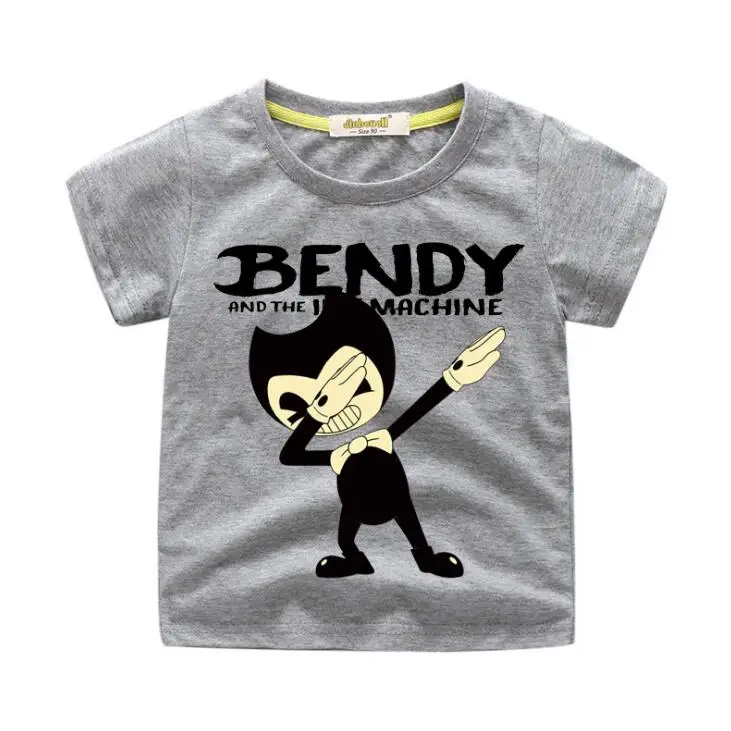 Детские футболки с принтом Dab Bendy, одежда футболки для мальчиков, топы, костюм футболка для девочек Детская летняя футболка для малышей