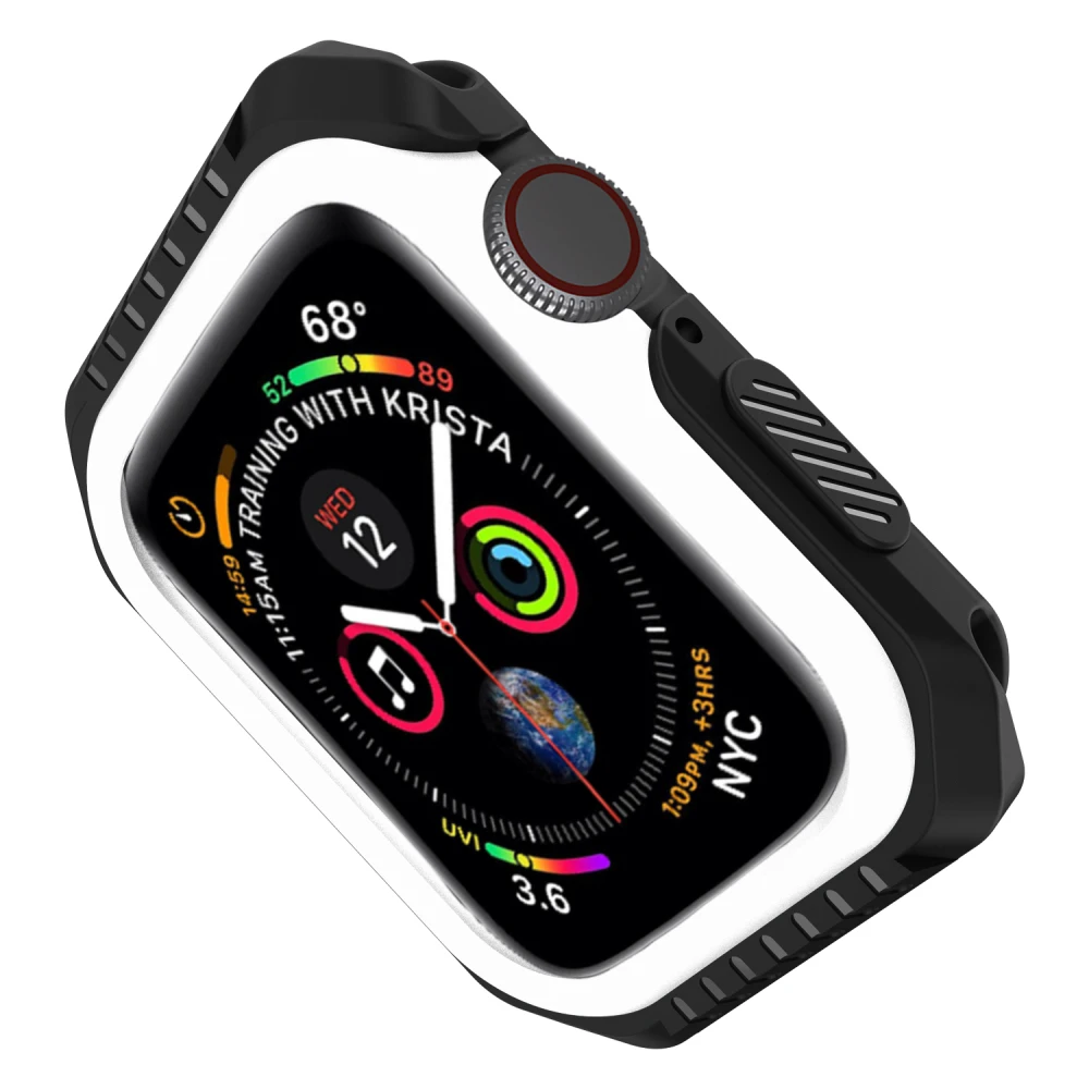 Силикон + PC жесткий армированный чехол для Apple Watch 4 40 мм 44 мм Рамка защитный бампер для iWatch серии группа 3 2 1 38 мм 42 мм