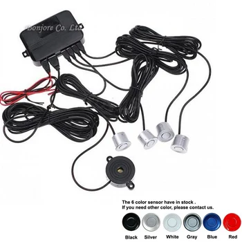 

4 Sensors Buzzer 22mm Car Parking Sensor Kit Reverse Backup Radar Sound Alert Indicator Probe System 12V 7 Colors Free Shipping
