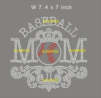 

Baseball Mom custom iron on transfers , free shipping, heat transfer rhinestone motif, iron on strass motif