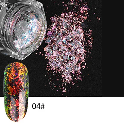 2 мл пигмент для ногтей, порошок, Звездный лазер, блеск, хромированный порошок, зеркальный порошок для дизайна ногтей - Цвет: 04
