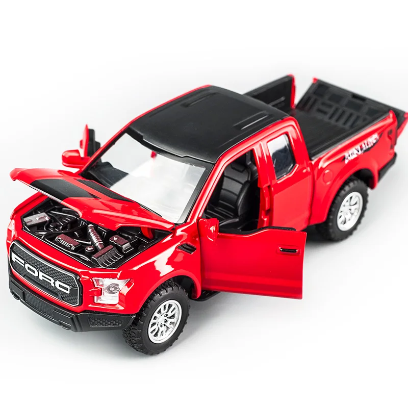 KIDAMI Ford F150 Raptor игрушечный пикап 1:32 литой автомобиль модель со звуковым светильник