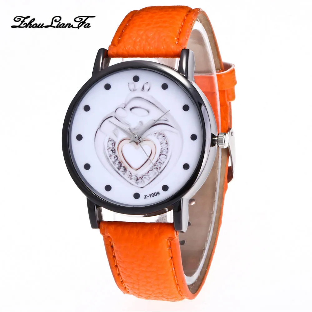 Zhoulianfa Brand Women's Watches Fashion Leather Heart pattern Analog Quartz Round Watch Casual Wristwatch Gift For Female Zhoulianfa Brand Women's Watches Fashion Leather Heart pattern Analog Quartz Round Watch Casual Wristwatch Gift For Female