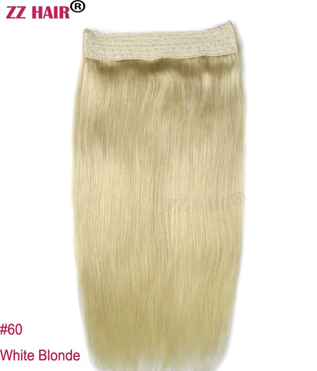 ZZHAIR 80 г-200 г 1"-26" машинное производство, remy hair Halo Hair, накладные человеческие волосы, набор из одного предмета, рыбий волос - Цвет: #60