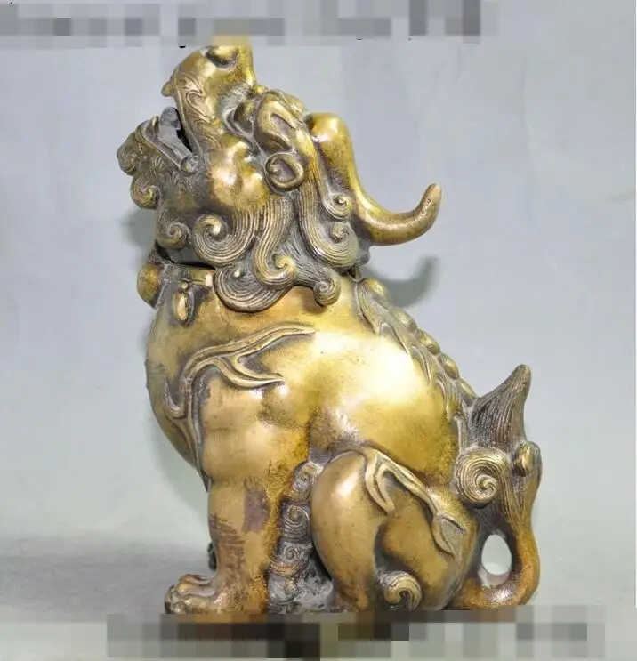 SCY S00476 chinese buddhism bronze animal foo dog lion beast statue incense burner Censer B0403 | Дом и сад