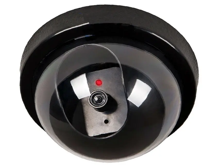 Открытый Манекен Поддельные безопасности купольных Камера Корпус мигающий красный светодиодный свет с Предупреждение Security Alert AA Батарея