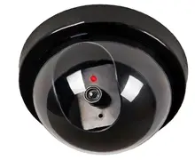Outdoor Dummy Fake Security CCTV Dome Camera Housing Flashing Red LED Light with Warning Security Alert AA Battery