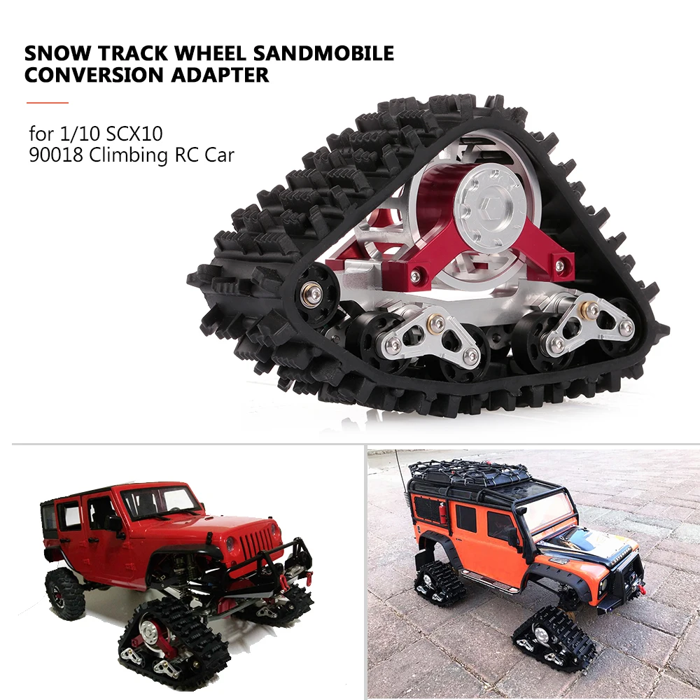 

154mm Rubber Snow Track Wheel Snow Tire Sandmobile Conversion Adapter for 1/10 SCX10 90018 Climbing RC Car