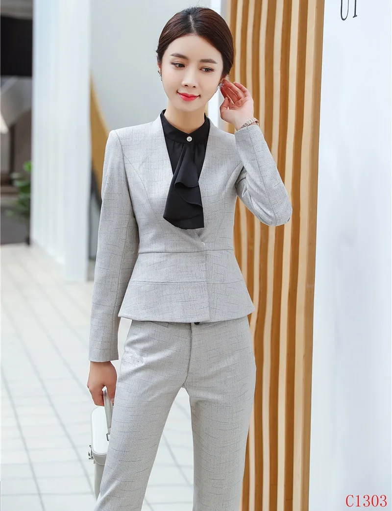 Costumes Pantalons Pantsuits Et Gris Veste Pour 2019 Ardoisé Dames Blazer Ensembles Nouveau Styles Mode Ol De Vêtements Femmes Complet Travail qXCaOwwx