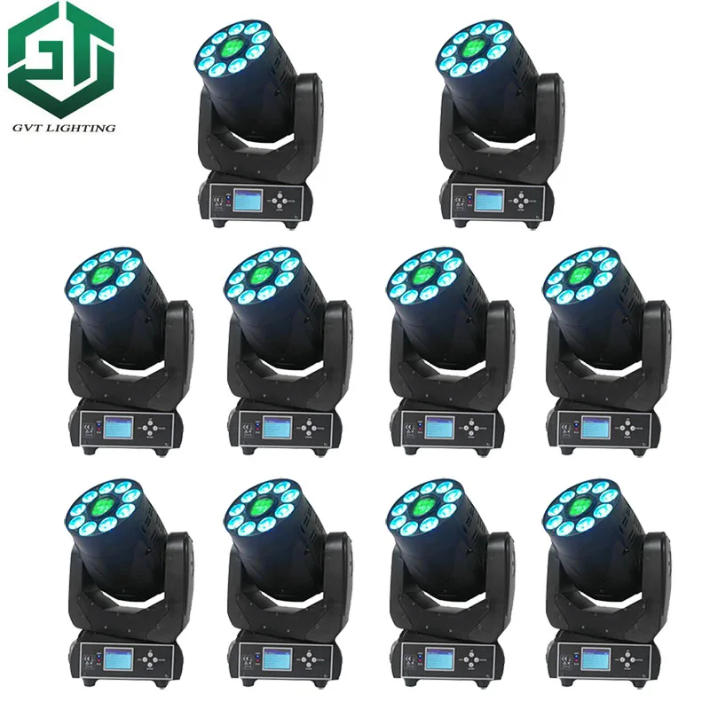 

10pcs/lot 90W White Spot Moving Head 9x18W RGBWA UV 6IN1 Led Moving Head Wash DMX512 16/23CH DJ Light Sound active Master slave