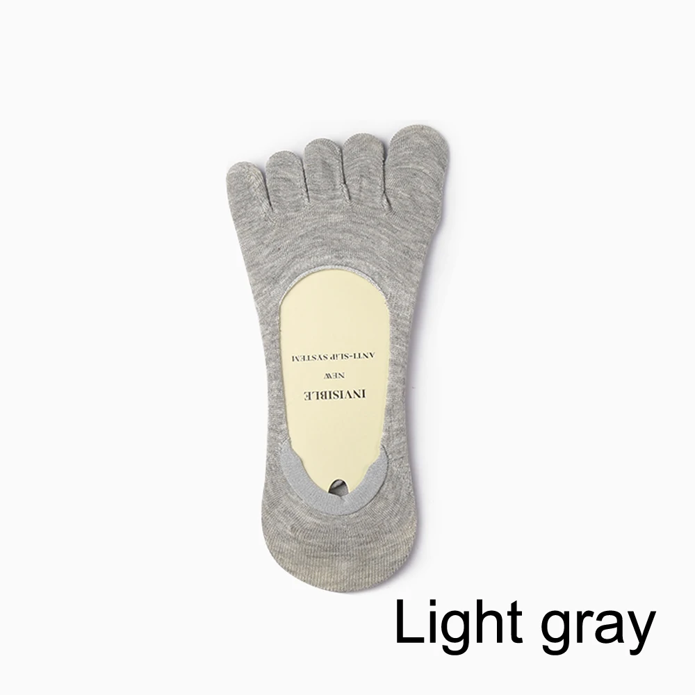 1 пара, летние модные хлопковые мужские носки с пятью пальцами, носки с пальцами, невидимые, Нескользящие, дышащие, нескользящие носки с пальцами, забавные носки - Цвет: Серый