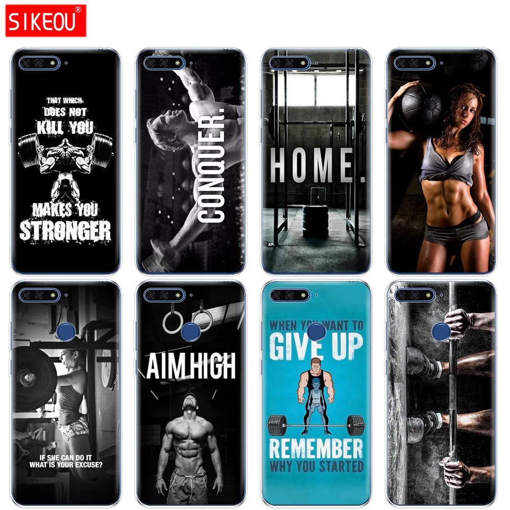 

Silicone Cover Phone Case For Huawei Honor 7A PRO 7C Y5 Y6 Y7 Y9 2017 2018 Prime Loving Bodybuilding Gym Fitness