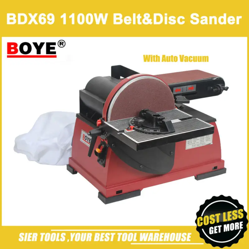 BDX69 1100W Auto Vacuum Belt & Disc Sander/BOYE Belt Sander & Tray
