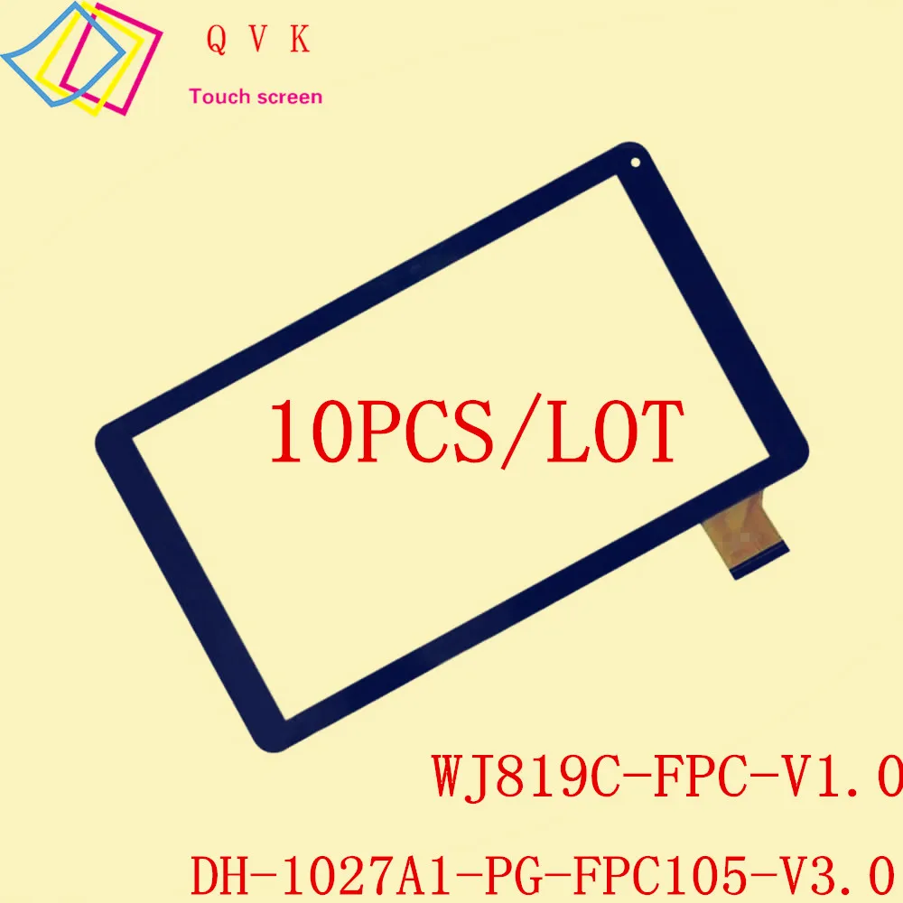 10Pcs Black 10.1 inch P/N DH-1027A1-PG-FPC105-V3.0 WJ819C-FPC-V1.0 HXD-1027 Tablet touch screen repair replacement