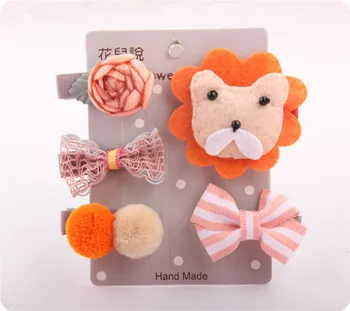 

Cute 5Pcs/set Hairpin Kids Infant Toddler Baby Girl Hair Clip Bow Flower Animal Mini Barrettes Star