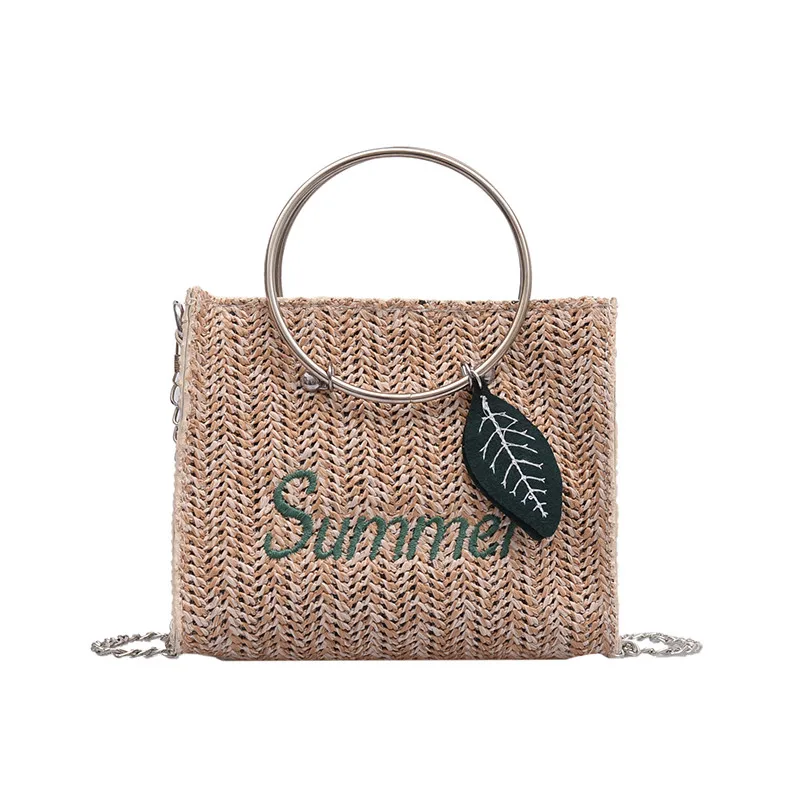 2019 Women's wild straw bag fashion chain leisure walking small square bag city sports walking pack sexy fanny pack 40J4 (2)