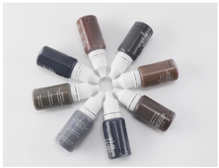 2019 NEW 6-Pack 1/2 oz Permanent Eyebrow Color Ink Pigment Body Art 15ml