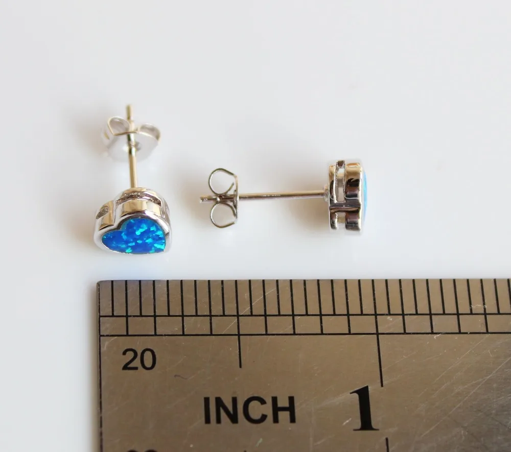 Серьги в форме сердца с голубым/белым огненным опалом|opal earrings|fire opal earringswhite fire