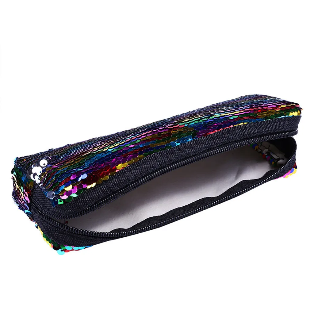 Pencilcase школьный симпатичный карандаш на открытом воздухе сплошной цвет сумка с блестками сумка на плечо женская сумочка качество PU школьные принадлежности