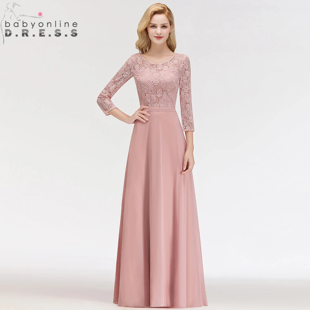 Dusty rose gown with sleeves Clearance