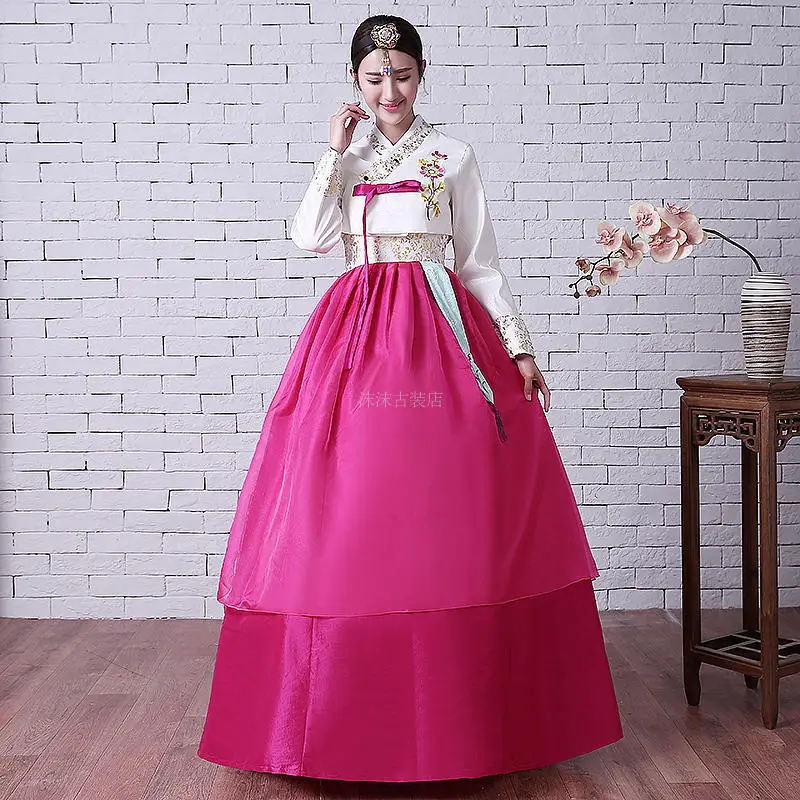 Вышивка традиционное корейское платье женский корейский ханбок Национальный костюм Сценические костюмы - Цвет: color1
