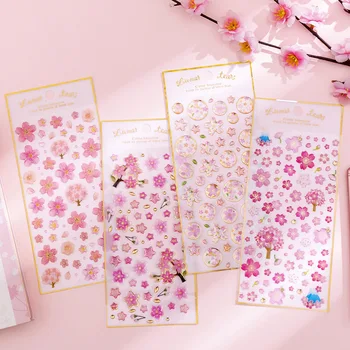 

Round Cherry Sakura Blossom Series 3D Decorative Stickers Scrapbooking Stick Label Diary Stationery Album Stickers