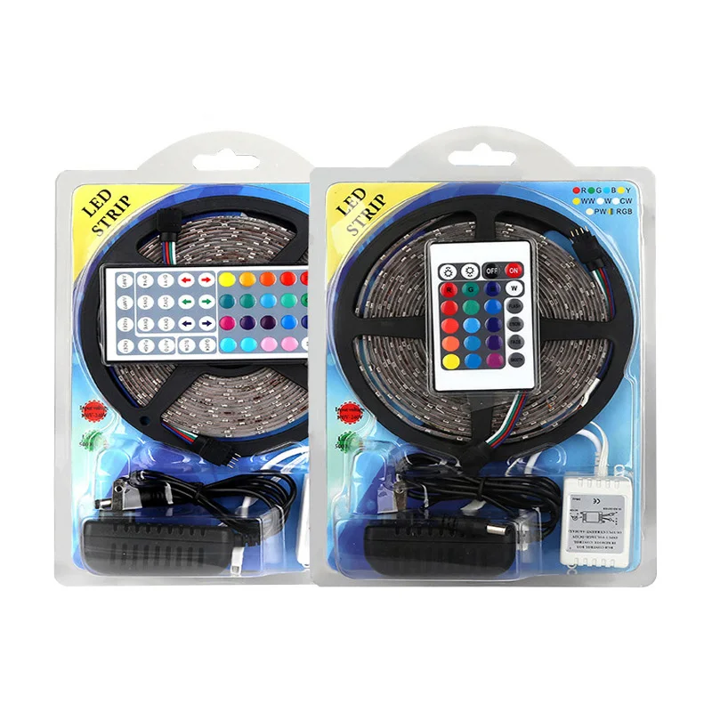#Best 5M Led Strip Light SMD 5050 RGB Waterproof Ribbon Led Lighting Full Set With DC 12V Power Adapter and Wireless Remote Controller