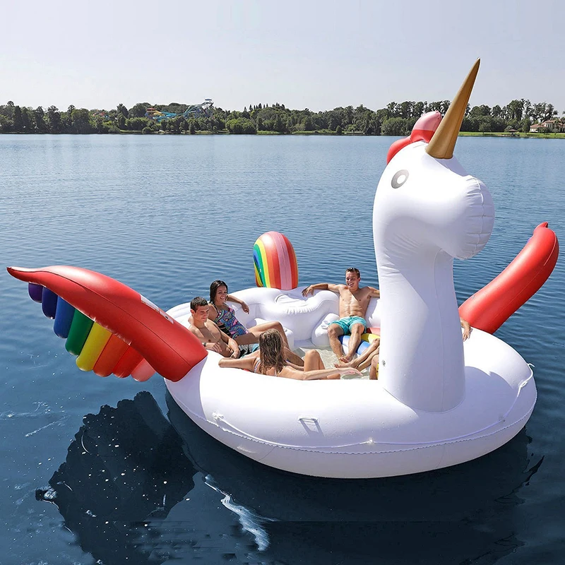 2019 Sicak Satis 6 Kisi Buyuk Unicorn Havuz Samandira Dev Sisme Unicorn Yuzme Havuzu Ada Salonu Havuz Partisi Icin Yuzen Tekne Swimming Rings Aliexpress
