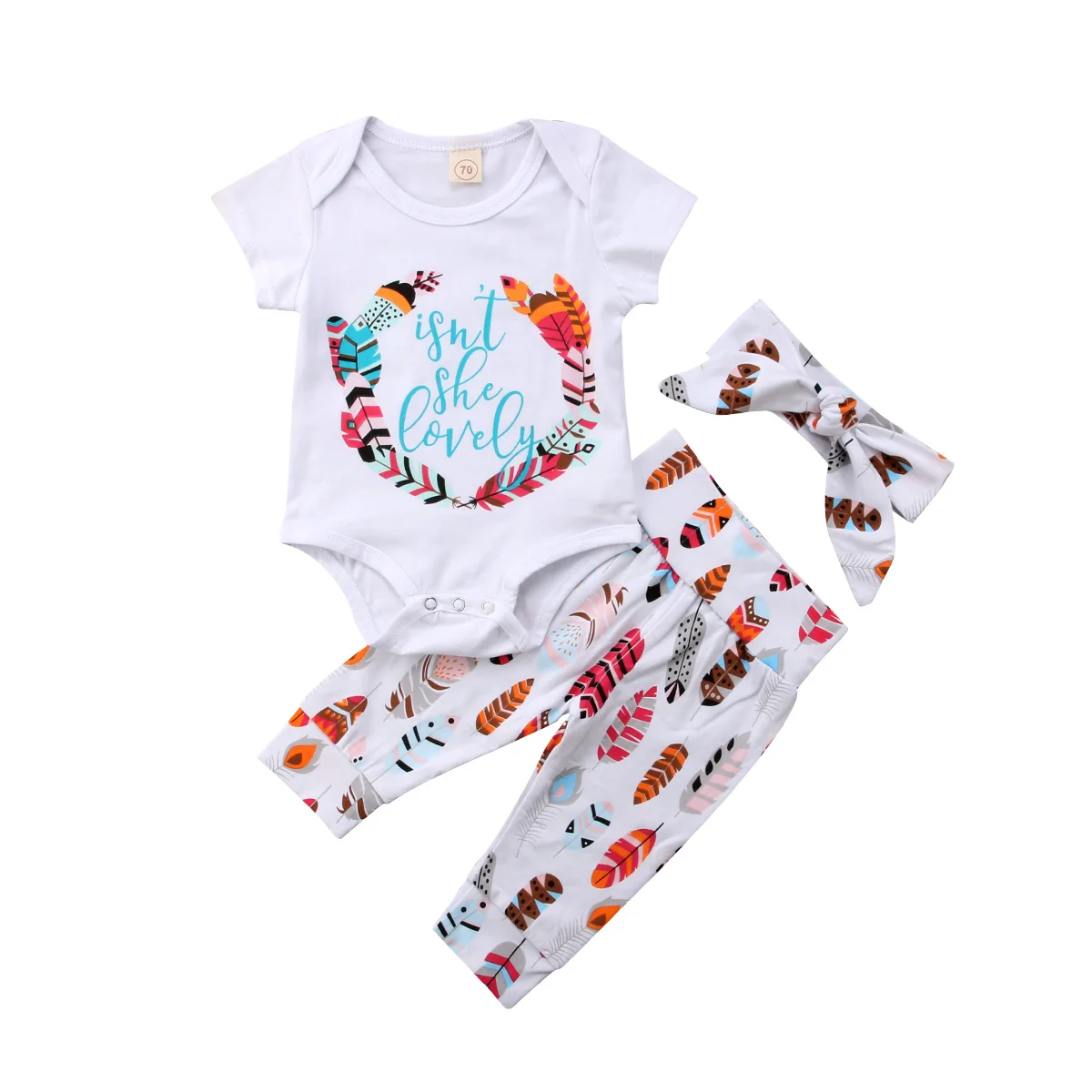 

2018 New Brand Short Sleeve Cotton Infant Baby Girls Pants Set Newborn Bodysuit Clothes Outfits 0- 24 M