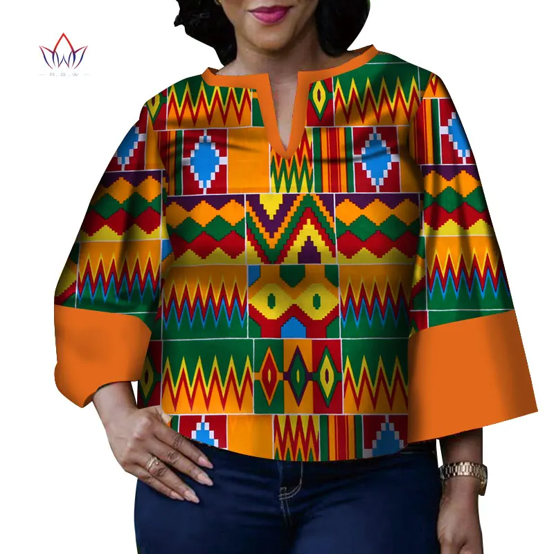Африканская восковая рубашка с принтом для Женщин Дашики ЭЛЕГАНТ африканская одежда размера плюс традиционная африканская одежда WY4050