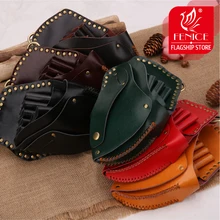 Fenice High Quality Vintage Leather Case Hairdressing Barber Salon Holster Pouch Styling Tools 7 Hair Scissors Bag high quality pu leather barber hair scissors pet scissors bag salon hairdressing holster pouch case hair styling tools