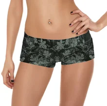 Personality Women Slim Hip Sexy Shorts Gym Fitness Exercise Shorts Skull Elastic Breathable Quick-dry Girls Sports Tennis Shorts