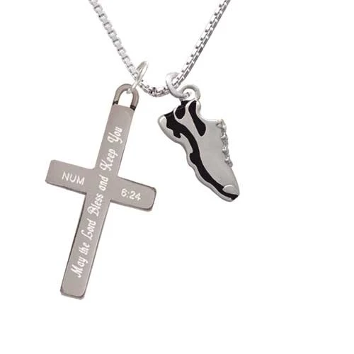 Black Running Shoe - Bless and Keep You - Cross Necklace (1)