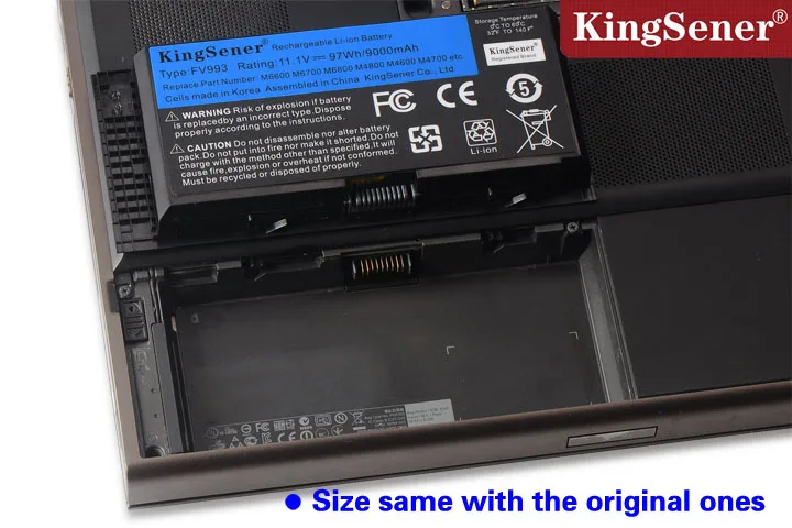 KingSener Corea celular FV993 batería para DELL Precision M6600 M6700 M6800 M4800 M4600 M4700 FJJ4W PG6RC R7PND OTN1K5 11,1 V 97WH - 5