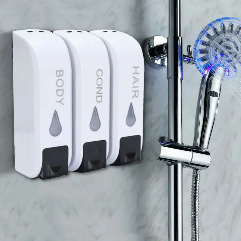 

Triple Bathroom Liquid Soap Dispenser Wall Mounted 350ml Shower Gel Hand Soap Shampoo Dispenser Hotel Mall Kitchen Soap Bottle