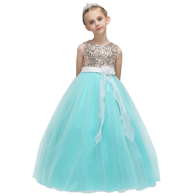 

2018 girl dress baby girl princess dress sequins flower wedding dress birthday party 3-12 year-old baby girl's clothes