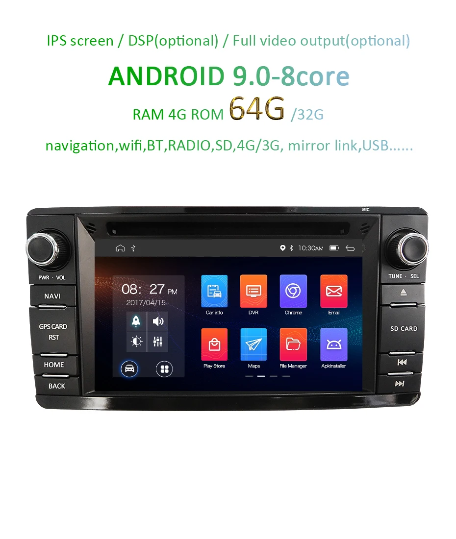 Cheap DSP 2 DIN Android 9.0 4G RAM 64G ROM GPS RADIO For Mitsubishi Outlander 2013-2016 Pajero dvd Player screen multimedia navigation 2
