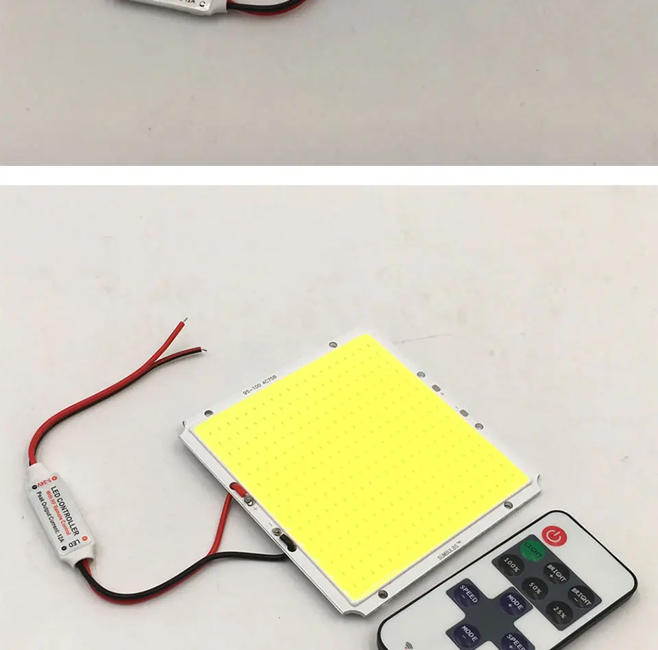 10095mm Dimmable LED Panel Lamp 50W COB Light Bulb with Dimmer Controller 12V 220V Lighting for Indoor Outdoor Car Lights DIY (9)