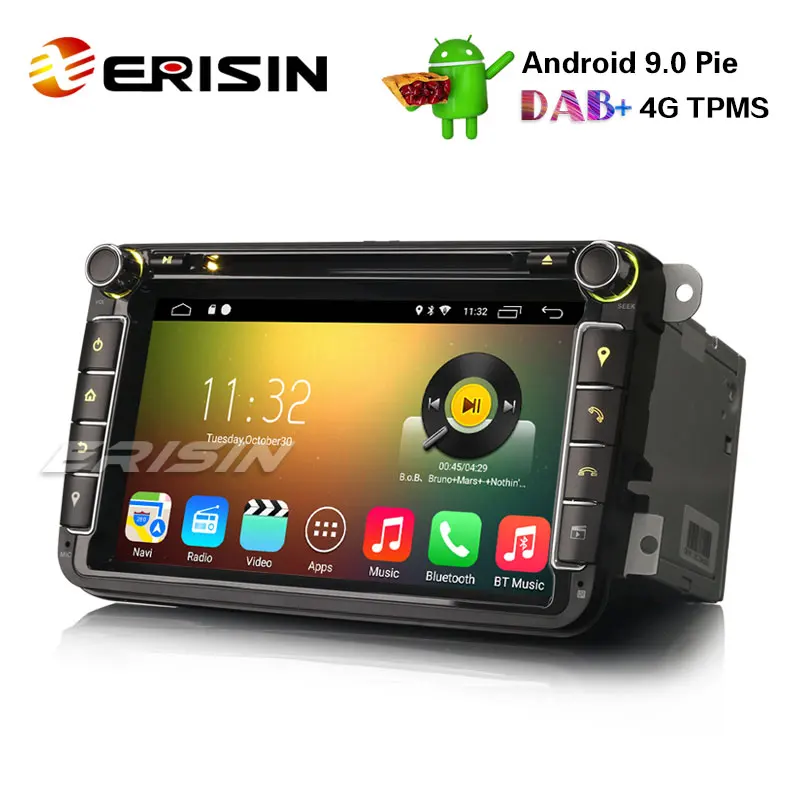 Excellent Erisin ES3515V 8" Car DVD Player Android 9.0 Car Radio DAB+ 4G GPS for VW Passat Seat Skoda 2