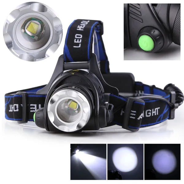 

Anjoet LED Headlight Led Headlamp L2/T6 Zoom Headlight Torch Flashlight Head lamp use 2*18650 battery by Fishing Camping