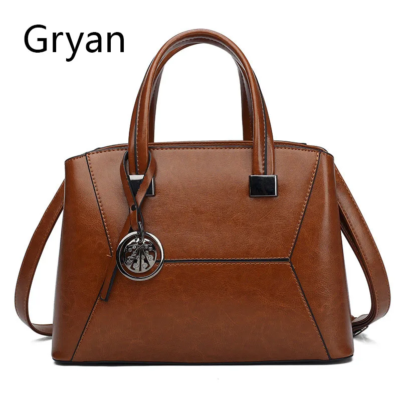

Women Oil wax leather Handbag Lady large capacit Shoulder Bag Female Vertical square bag Splicing European Crossbody Bags 30