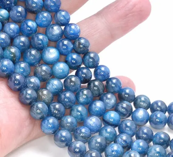 

Wholesale 1string Natural Blue Kyanite Round Beads 4mm 6mm 8mm 10mm 12mm Gem Stone Loose Beads For Jewelry DIY 15.5"/strand